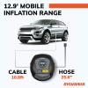 imageSylvania Pro Portable Tire Inflator  Functions as a Portable Air Compressor  For Cars Tires Bikes ampamp More  Digital Dial on Car Tire Inflator  3 Piece Adapter Set