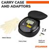 imageSylvania Rapid Portable Tire Inflator  Fast Portable Air Compressor  For Cars Tires Bikes ampamp More  Digital Dial on Car Tire Inflator  3 Piece Adapter Set
