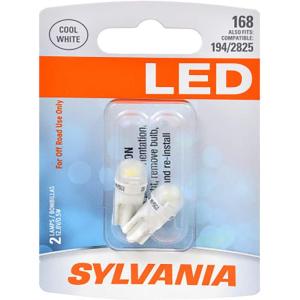 imageSYLVANIA  168 T10 W5W LED White Mini Bulb  Bright LED Bulb Ideal for Interior Lighting  Map Dome Cargo and License Plate Contains 2 Bulbs