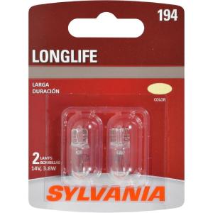 imageSYLVANIA  194 Long Life Miniature  Bulb Ideal for Interior Lighting  Trunk Cargo and License Plate Contains 2 Bulbs