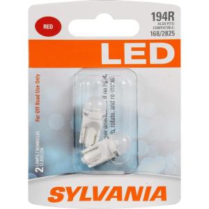 imageSYLVANIA  194 T10 W5W LED Red Mini Bulb  Bright LED Bulb Ideal for Interior Lighting Contains 2 Bulbs