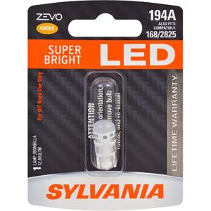 imageSYLVANIA  2825 T10 W5W ZEVO LED White Bulb  Bright LED Bulb Ideal for Interior Lighting  Map Dome Trunk Cargo and License Plate Contains 1 BulbAmber