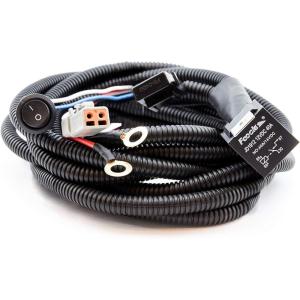 imageSYLVANIA  LED Light Bar Wiring Harness Kit  Weatherproof Deutsch Connector 12V On Off Switch Power Relay Blade Fuse Off Road Lights LED Work Light Spot Flood Combo Single Lightbar 1PC