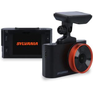 imageSYLVANIA  Roadsight Pro Dash Camera  130 Degree View HD 1296p 16GB SD Memory Card Included Loop Recording GSensor 2 inch LED IPS Screen Parking Mode Night Vision GPS Lane Departure Mobile