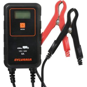 imageSYLVANIA  Smart Charger  HeavyDuty Portable Car Battery Charger  Make Charging Your Car Battery Easy  Use as Battery Maintainer ampamp Charger  12V or 24V Voltage Output  8 AMP