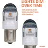 imageSYLVANIA  3057 ZEVO LED Red Bulb  Bright LED Bulb Ideal for Stop and Tail Lights Contains 2 BulbsAmber