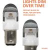 imageSYLVANIA  3057 ZEVO LED Red Bulb  Bright LED Bulb Ideal for Stop and Tail Lights Contains 2 BulbsAmber
