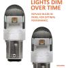 imageSYLVANIA  3057 ZEVO LED Red Bulb  Bright LED Bulb Ideal for Stop and Tail Lights Contains 2 BulbsAmber