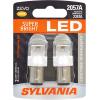 imageSYLVANIA  3057 ZEVO LED Red Bulb  Bright LED Bulb Ideal for Stop and Tail Lights Contains 2 BulbsAmber