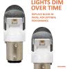imageSYLVANIA  3057 ZEVO LED Red Bulb  Bright LED Bulb Ideal for Stop and Tail Lights Contains 2 BulbsRed