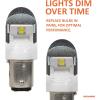 imageSYLVANIA  3057 ZEVO LED Red Bulb  Bright LED Bulb Ideal for Stop and Tail Lights Contains 2 BulbsWhite