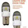 imageSYLVANIA  3057 ZEVO LED Red Bulb  Bright LED Bulb Ideal for Stop and Tail Lights Contains 2 BulbsWhite