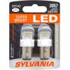 imageSYLVANIA  3057 ZEVO LED Red Bulb  Bright LED Bulb Ideal for Stop and Tail Lights Contains 2 BulbsWhite