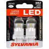 imageSYLVANIA  3157 ZEVO LED White Bulb  Bright LED Bulb Ideal for Daytime Running Lights DRL and BackUpReverse Lights Contains 2 Bulbs