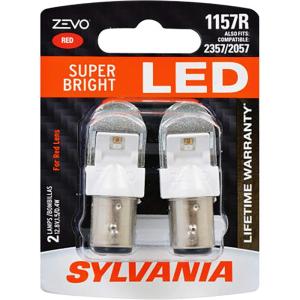 imageSYLVANIA  3057 ZEVO LED Red Bulb  Bright LED Bulb Ideal for Stop and Tail Lights Contains 2 BulbsRed