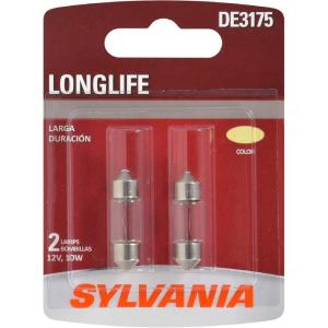 imageSYLVANIA  DE3175 Long Life Miniature  Bulb Ideal for Interior Lighting  Trunk Cargo and License Plate Contains 2 Bulbs