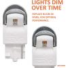 imageSYLVANIA  7443 T20 ZEVO LED Red Bulb  Bright LED Bulb Ideal for Stop and Tail Lights Contains 2 Bulbs