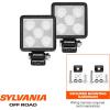 imageSYLVANIA  Slim 3 Inch Cube LED Light Pod  Lifetime Limited Warranty  Flood Light 950 Raw Lumens Off Road Driving Work Light Truck Car Boat ATV UTV SUV 4x4 2 PC
