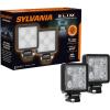 imageSYLVANIA  Slim 3 Inch Cube LED Light Pod  Lifetime Limited Warranty  Flood Light 950 Raw Lumens Off Road Driving Work Light Truck Car Boat ATV UTV SUV 4x4 2 PC