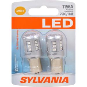 imageSYLVANIA  1157 LED White Mini Bulb  Bright LED Bulb Ideal for Daytime Running Lights DRL and BackUpReverse Lights Contains 2 BulbsAmber