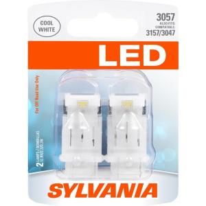 imageSYLVANIA  3057 LED White Mini Bulb  Bright LED Bulb Ideal for Daytime Running Lights DRL and BackUpReverse Lights Contains 2 Bulbs