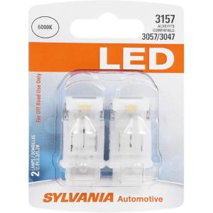 imageSYLVANIA  3157 LED White Mini Bulb  Bright LED Bulb Ideal for Daytime Running Lights DRL and BackUpReverse Lights Contains 2 Bulbs