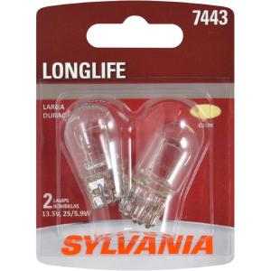 imageSYLVANIA  7443 Long Life Miniature  Bulb Ideal for Daytime Running Lights DRL and BackUpReverse Lights Contains 2 Bulbs