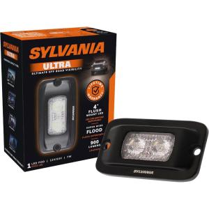 imageSYLVANIA  Flush Mount 4 Inch LED Light Pod  Lifetime Limited Warranty  Wide Flood Light 900 Raw Lumens Off Road Driving Work Light Truck Car Boat ATV UTV SUV 1 PC