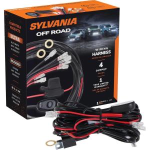 imageSYLVANIA  Four Output LED Wiring Harness  12V On Off Switch Power Relay Blade Fuse Off Road LED Work Light Off Road Driving Light Truck Boat ATV UTV SUV 4x4 1 PC