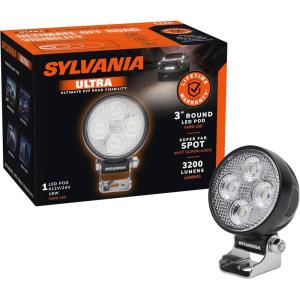 imageSYLVANIA  LED 3 Inch Round LED Light Pod  Lifetime Limited Warranty  Spotlight 3200 Raw Lumens Off Road Driving Work Light  For Truck Car Boat ATV UTV SUV 4x4 1 PC