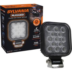 imageSYLVANIA  Rugged 4 Inch Cube LED Light Pod  Lifetime Limited Warranty  Flood Light 2100 Raw Lumens Off Road Driving Work Light Truck Car Boat ATV UTV SUV 4x4 1 PC