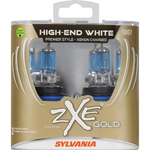 imageSYLVANIA  9007 HB5 SilverStar zXe GOLD High Performance Halogen Headlight Bulb  Bright White Light Output Best HID Alternative Xenon Charged Technology Contains 2 Bulbs