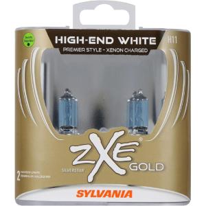 imageSYLVANIA  H11 64211 SilverStar zXe GOLD High Performance Halogen Headlight Bulb  Headlight ampamp Fog Light Bright White Output Best HID Alternative Xenon Charged Technology Contains 2 Bulbs