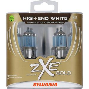 imageSYLVANIA  H13 9008 SilverStar zXe GOLD High Performance Halogen Headlight Bulb  Bright White Light Output Best HID Alternative Xenon Charged Technology Contains 2 Bulbs