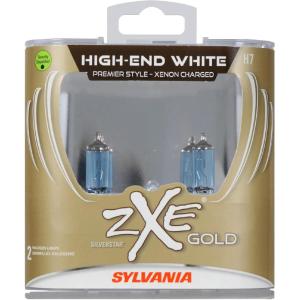 imageSYLVANIA  H7 64210 SilverStar zXe GOLD High Performance Halogen Headlight Bulb  Headlight ampamp Fog Light Bright White Light Output Best HID Alternative Xenon Charged Technology Contains 2 Bulbs