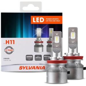 imageSYLVANIA H11 LED Powersport Headlight Bulbs for OffRoad Use or Fog Lights  2 Pack