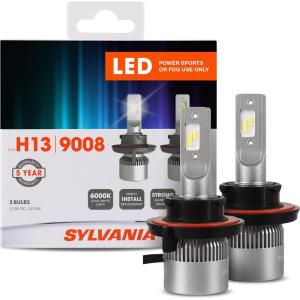 imageSYLVANIA H13 9008 LED Powersport Headlight Bulbs for OffRoad Use or Fog Lights  2 Pack