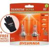 imageSYLVANIA  H7 SilverStar Ultra plus Free Installation Gloves  High Performance Halogen Headlight Bulb High Beam Low Beam Fog Replacement Bulb Brightest Downroad Whiter Light Contains 2 Bulbs