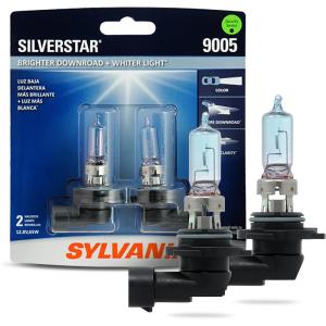 imageSYLVANIA  9005XS SilverStar  High Performance Halogen Headlight Bulb High Beam Low Beam and Fog Replacement Bulb Brighter Downroad with Whiter Light Contains 2 Bulbs9005 SilverStar