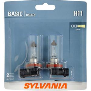 imageSYLVANIA  H11 Basic  Halogen Bulb for Headlight Fog Daytime Running Lights and Cornering Applications Contains 2 Bulbs