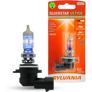 imageSYLVANIA  9006 SilverStar Ultra  High Performance Halogen Headlight Bulb High Beam Low Beam and Fog Replacement Bulb Brightest Downroad with Whiter Light TriBand Technology Contains 1 Bulb
