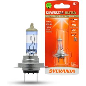 imageSYLVANIA  H7 SilverStar Ultra  High Performance Halogen Headlight Bulb High Beam Low Beam and Fog Replacement Bulb Brightest Downroad with Whiter Light TriBand Technology Contains 1 Bulb