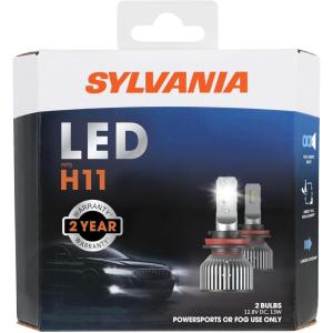 imageSYLVANIA H11 LED  Fog Lights For Cars and Trucks  Headlight Bulbs for Off Road Powersports  6000k Cool White LED Light  LongLasting Bulbs  No Polarity  DIY Upgrade