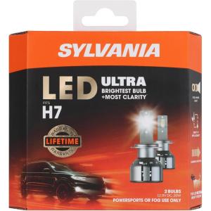 imageSYLVANIA H7 LED Ultra  Fog Lights For Cars and Trucks  Headlight Bulbs for Off Road Powersports  6000k Cool White LED Light  Maximum Lifespan  No Polarity  DIY Upgrade