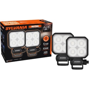 image:imageSYLVANIA  Ultra 2 Inch Cube LED Light Pod  Lifetime Limited Warranty  Flood Light 2400 Raw Lumens Off Road Driving Work Light Truck Car Boat ATV UTV SUV 4x4 2 PC