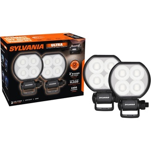 image:imageSYLVANIA  Ultra 2 Inch Round LED Light Pod  Lifetime Limited Warranty  Flood Light 2400 Raw Lumens Off Road Driving Work Light Truck Car Boat ATV UTV SUV 4x4 2 PC